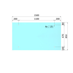 Transparentné ESG/VSG sklo, 850 x 1500 x 10,76 mm Transparentné ESG/VSG sklo, 850 x 1500 x 10,76 mm